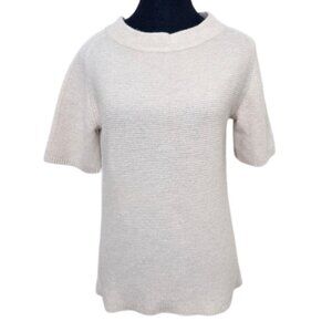Judith & Charles Womens Medium Short Sleeve Mock Neck Wool Cashmere Sweater